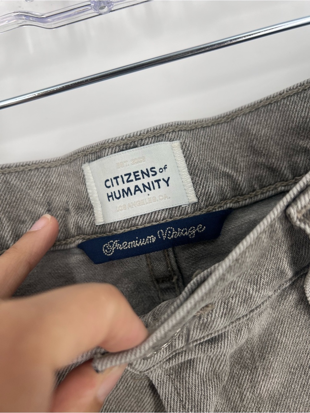 Citizens Of Humanity Miro Gray Denim Designer Horseshoe Barrel Western Jeans 27 - Picture 6 of 11
